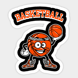 Retro Basketball Mascot Sticker